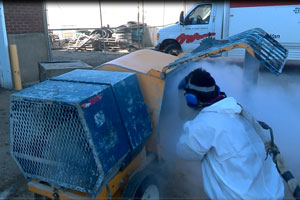Dry Ice Blasting - Dry ice-blasting is a form of abrasive blasting, where dry ice, the solid form of carbon dioxide, is accelerated in a pressurized air stream and directed at a surface in order to clean it.